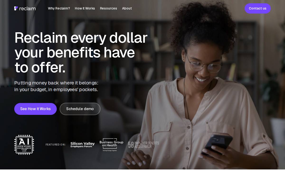 Reclaim website preview