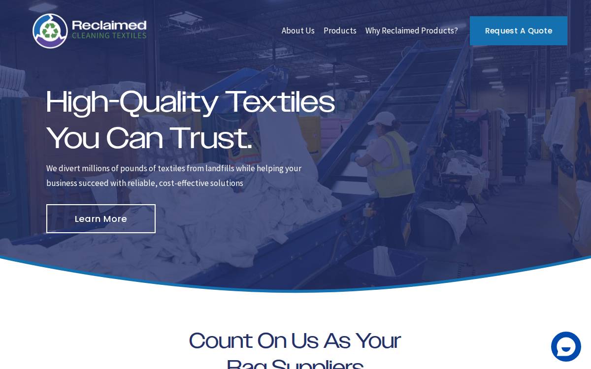 Reclaimed Textiles website preview