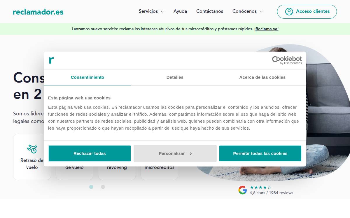 Reclamador website preview
