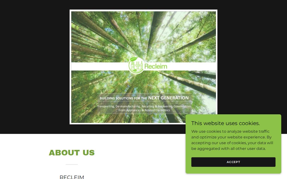 Recleim website preview