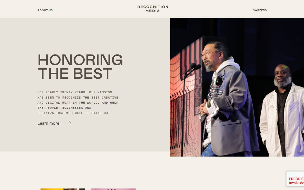 Recognition Media website preview