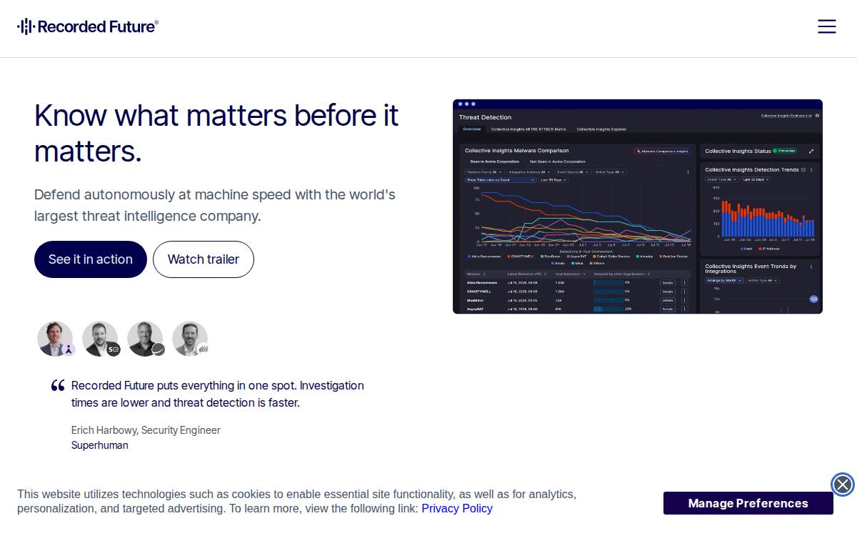 Recorded Future website preview