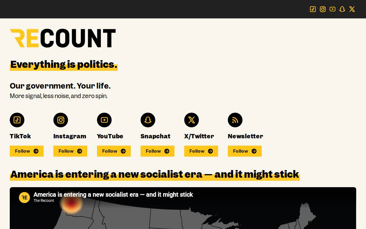 Recount Media website preview