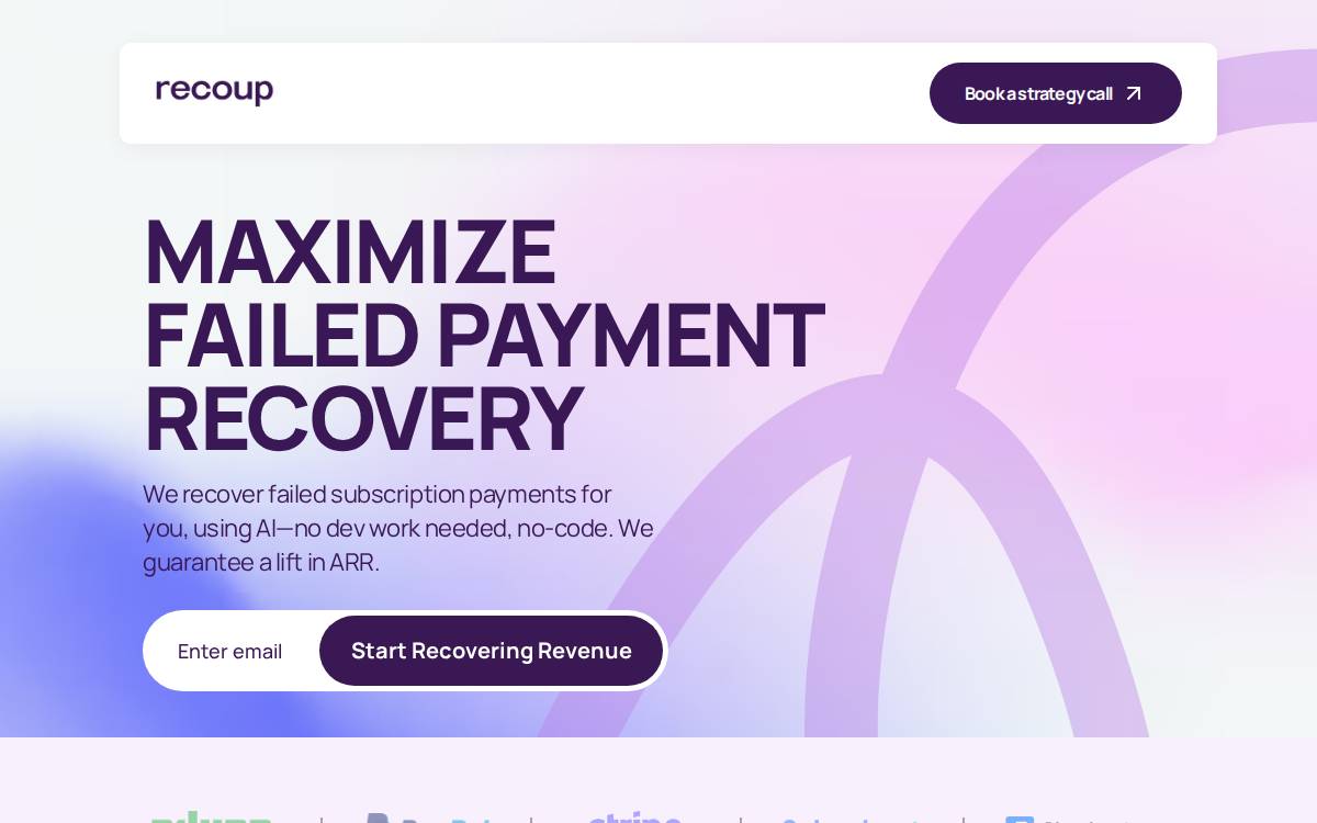 Recoup website preview