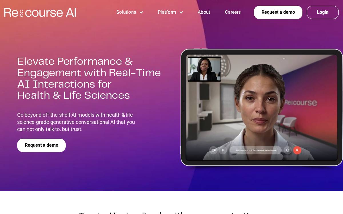 Recourse Ai website preview