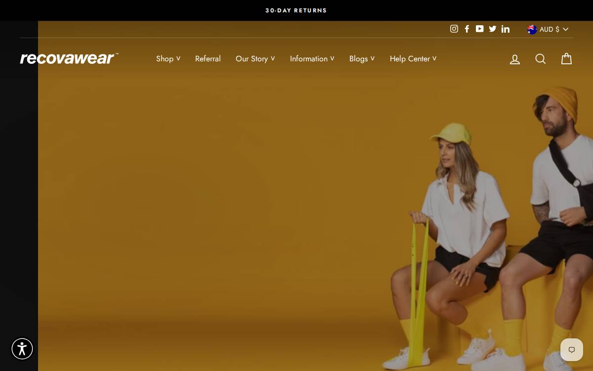 Recovawear website preview