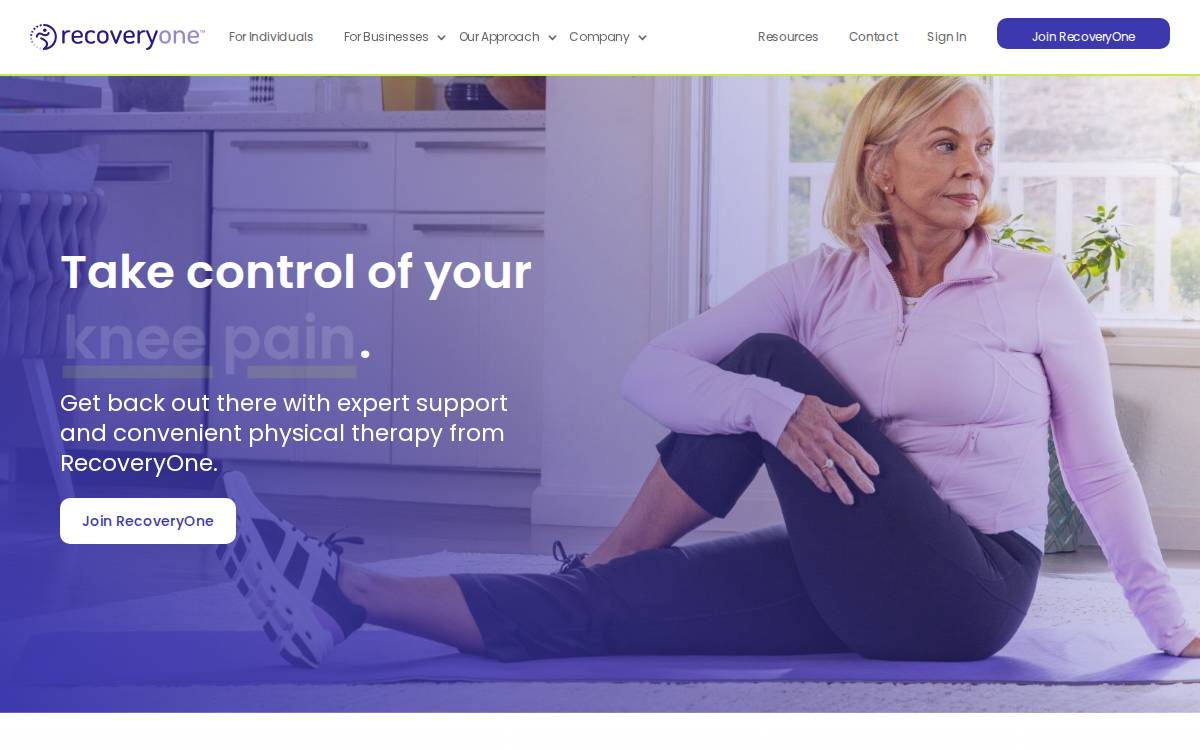 Recovery One website preview
