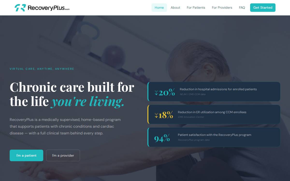 Recoveryplus website preview