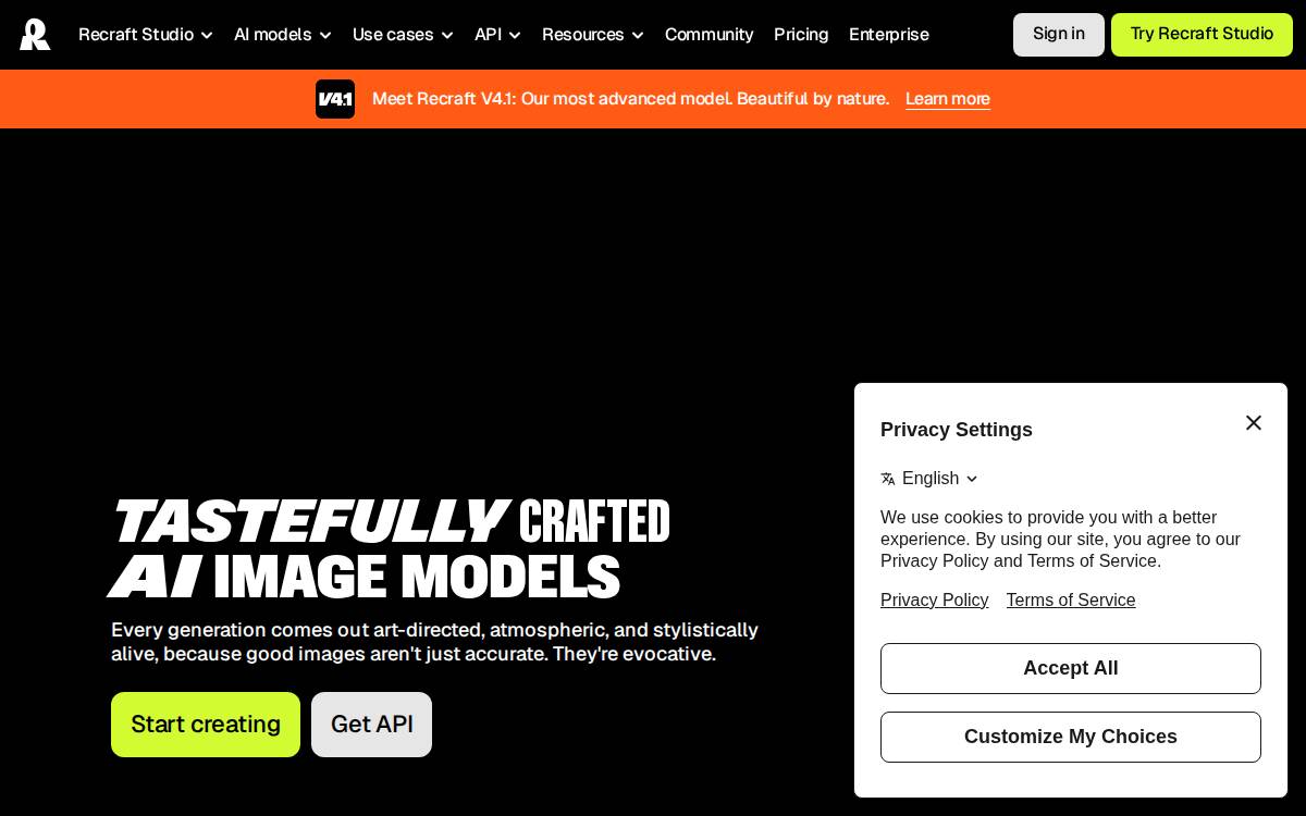 Recraft website preview