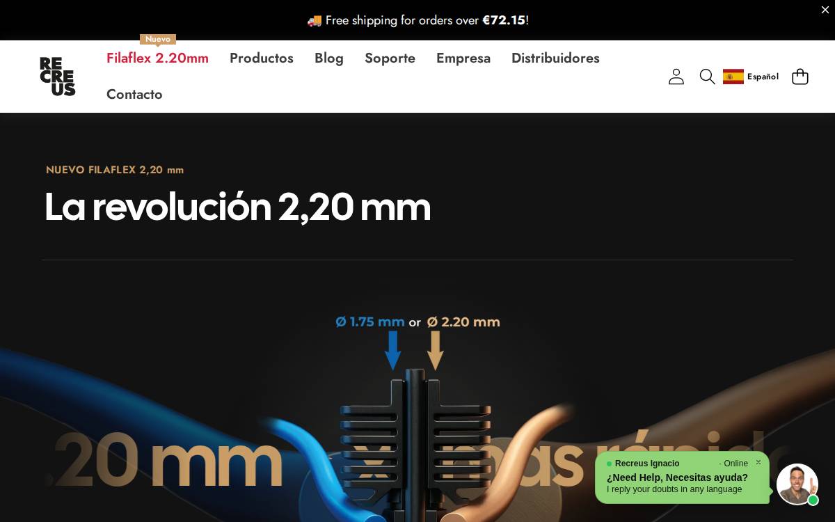 Recreus website preview