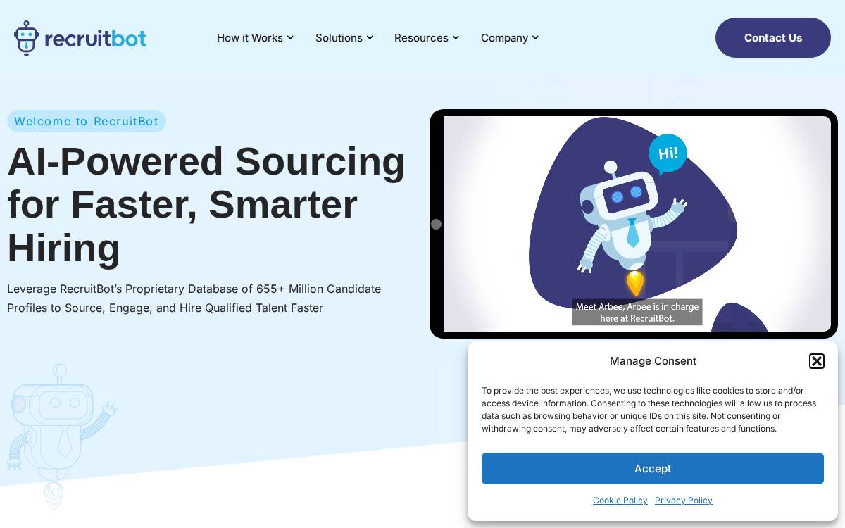 Recruitbot website preview