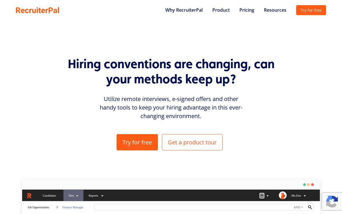 Recruiterpal website preview