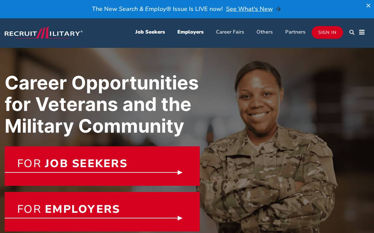 RecruitMilitary website preview