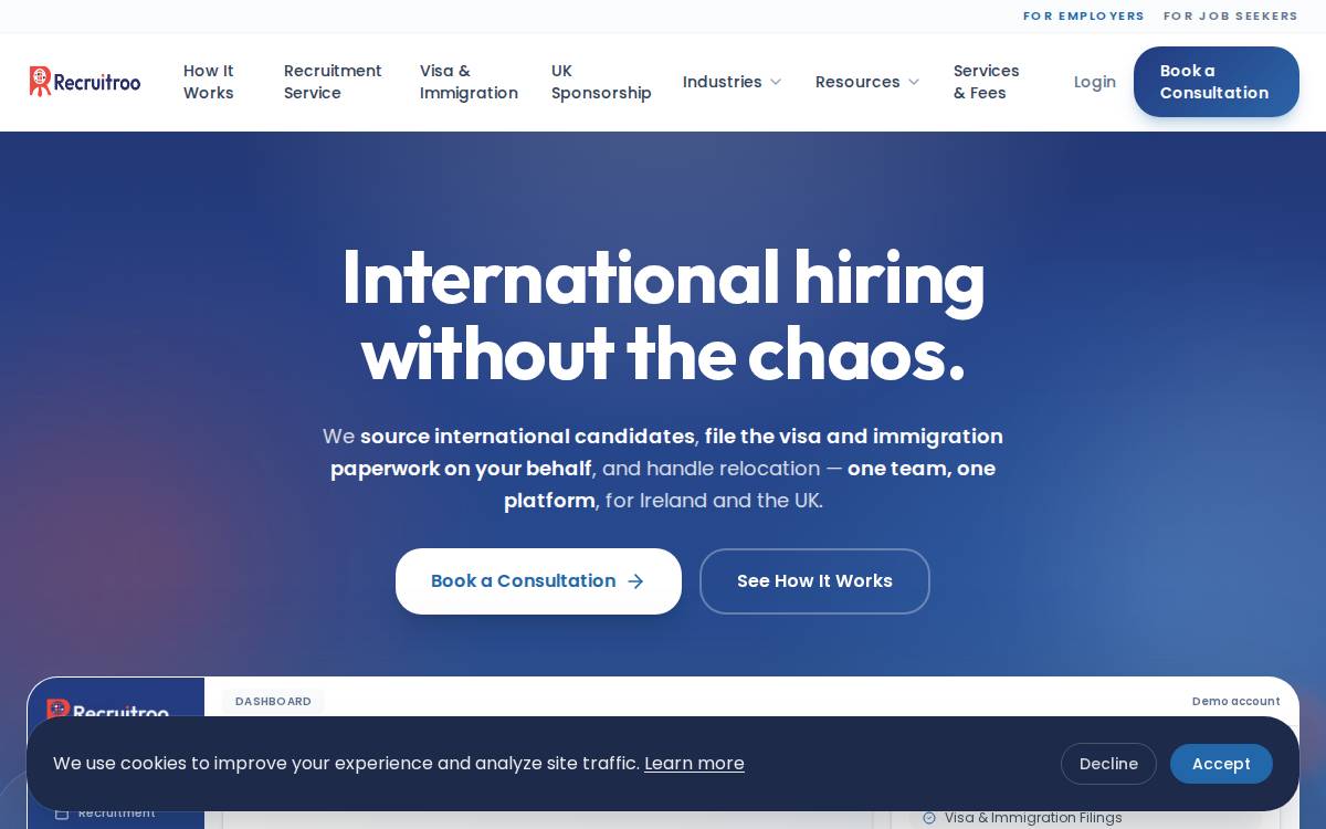 Recruitroo website preview
