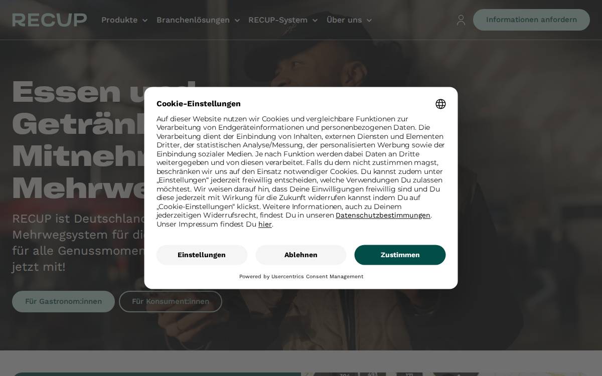 Recup website preview