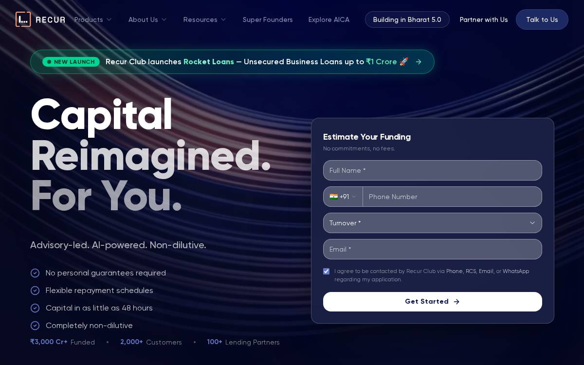Recur Club website preview