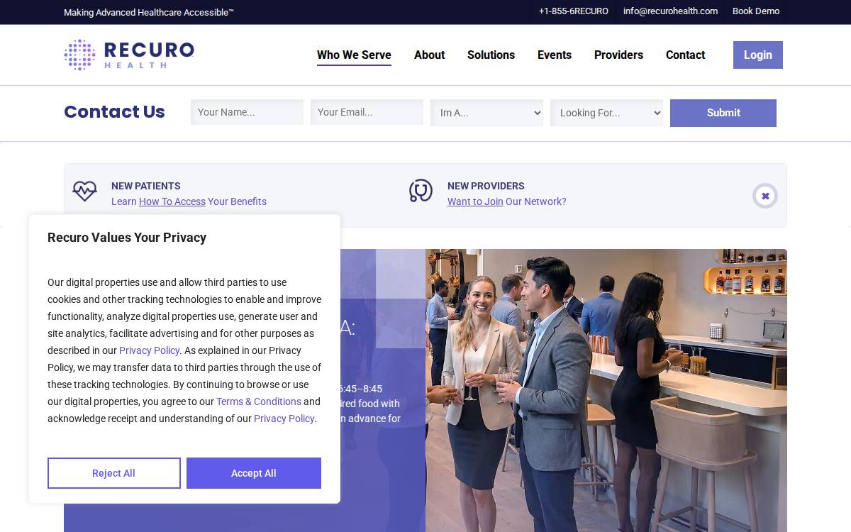 Recuro Health website preview