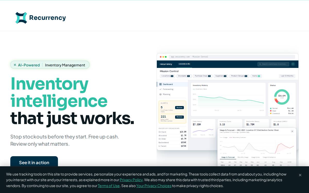 Recurrency website preview