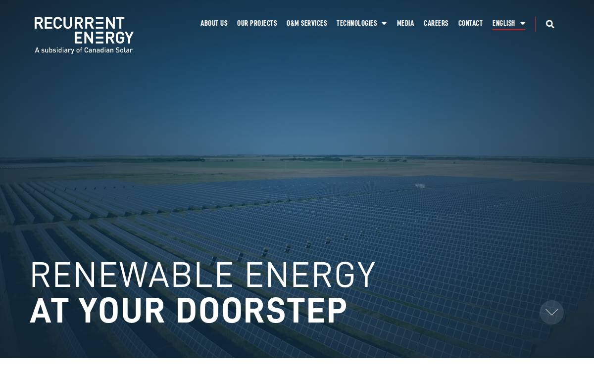 Recurrent Energy website preview