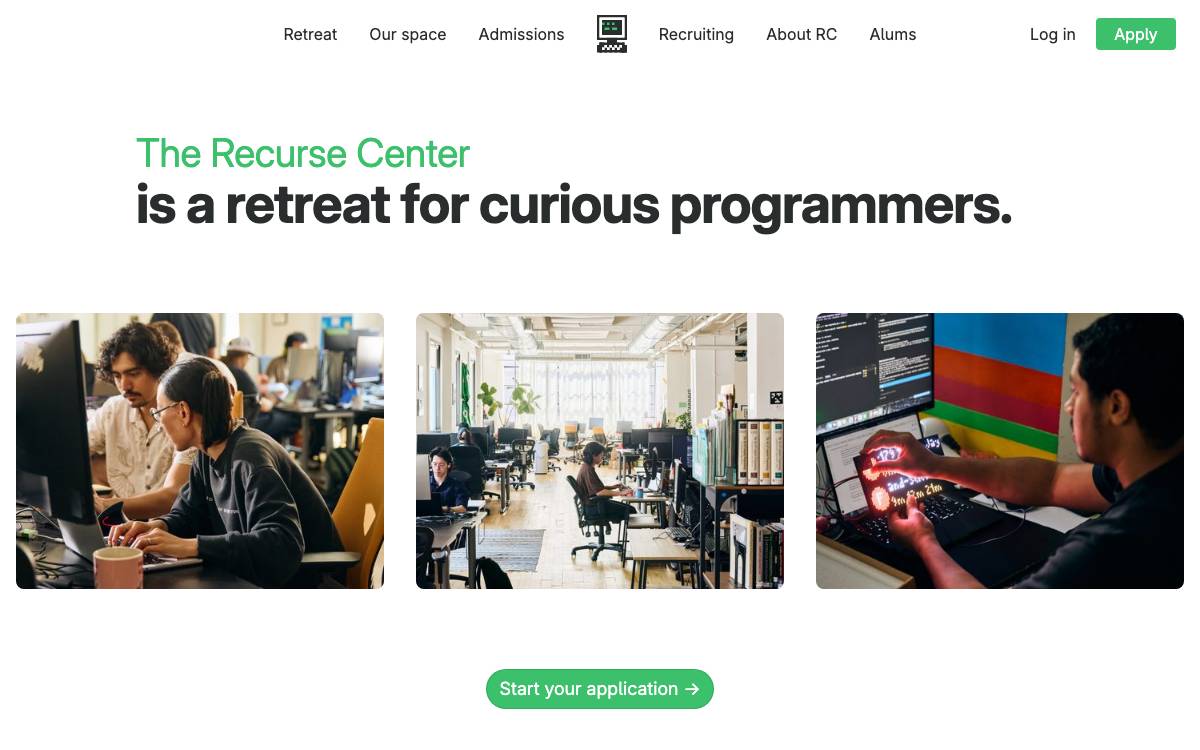 Recurse Center website preview