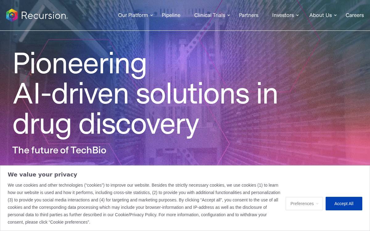 Recursion (NASDAQ: RXRX) website preview