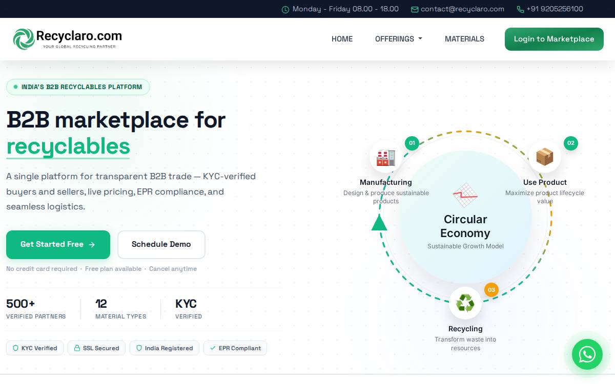 Recyclaro website preview
