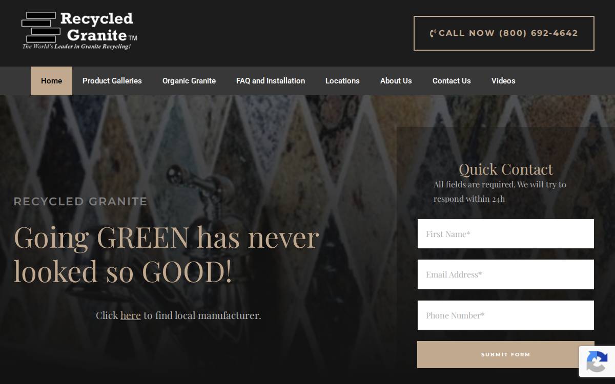 Recycled Granite website preview