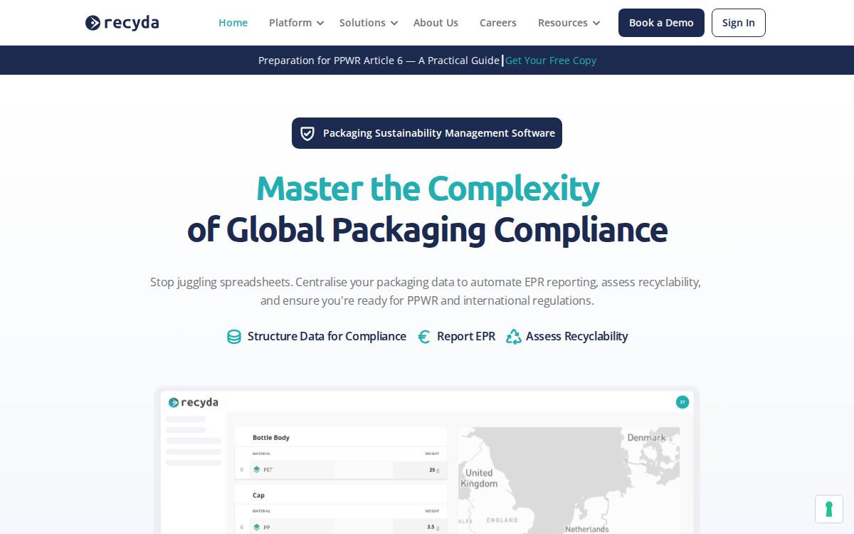 Recyda website preview