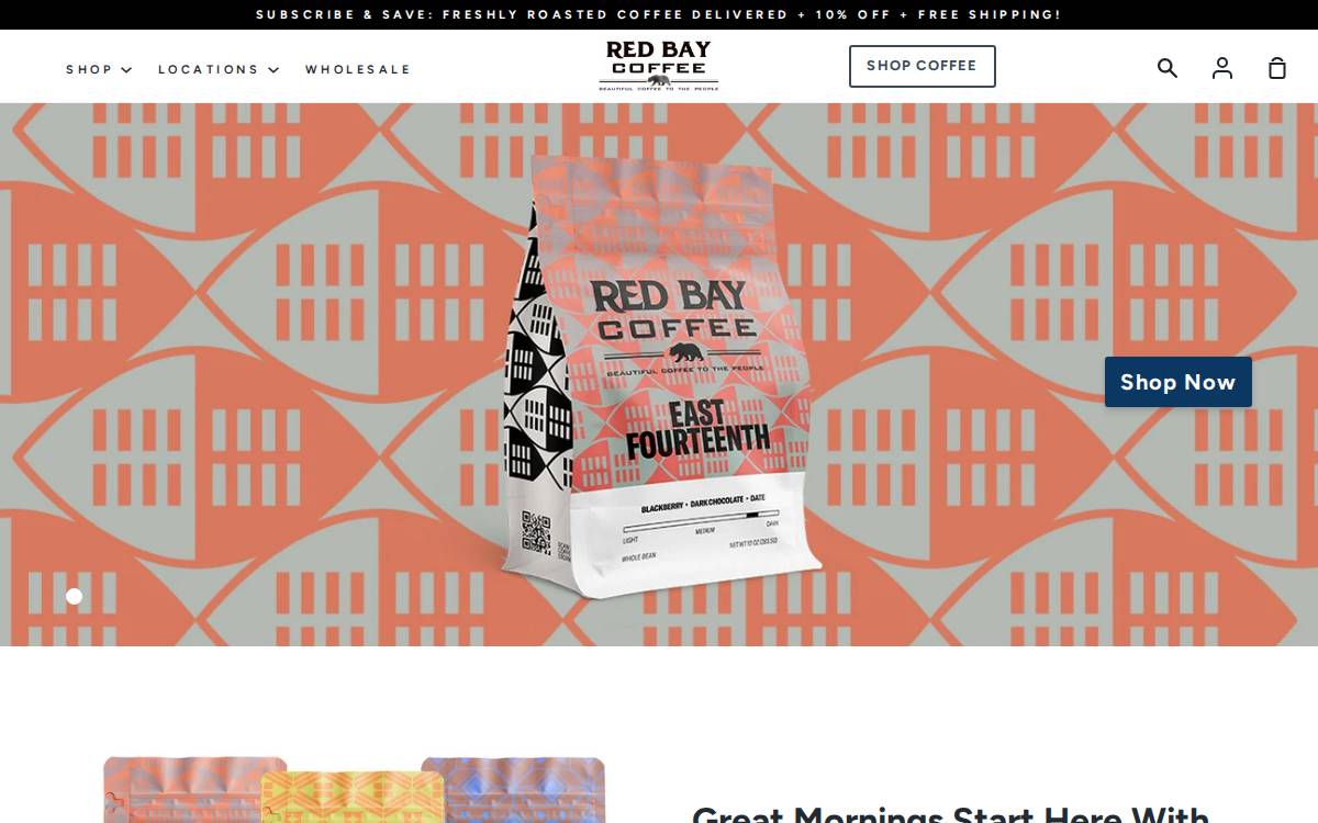 Red Bay Coffee website preview