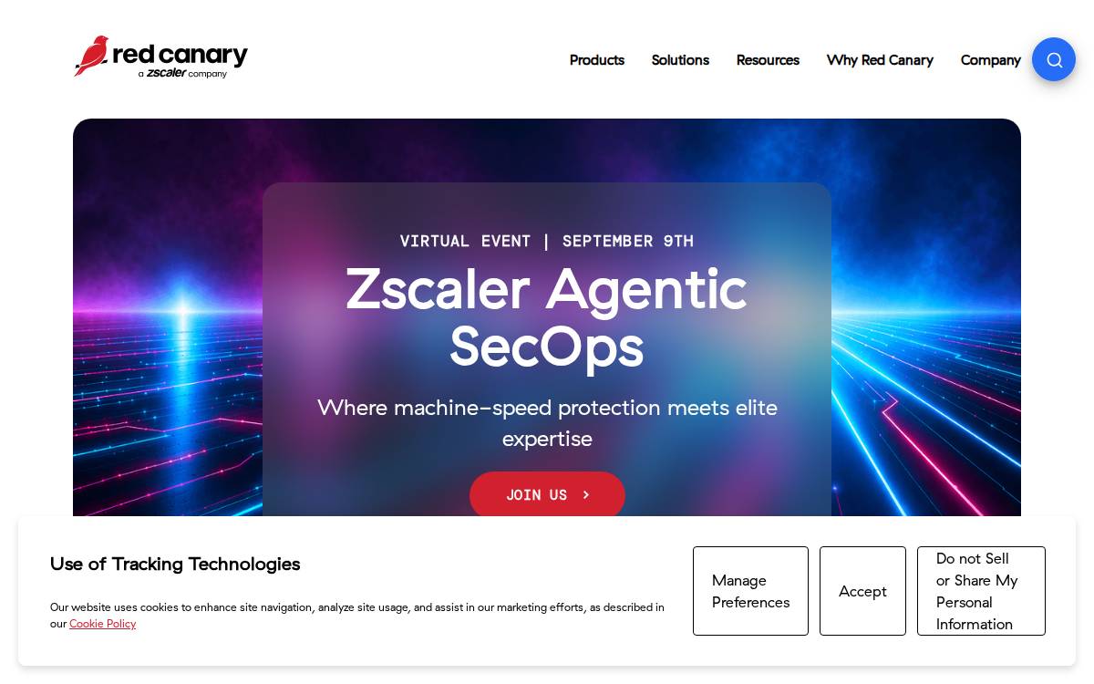 Red Canary website preview