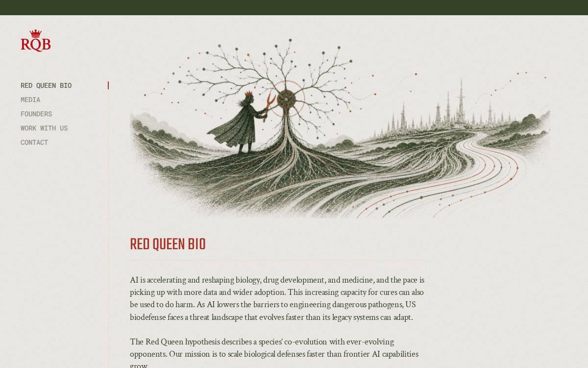 Red Queen Bio website preview