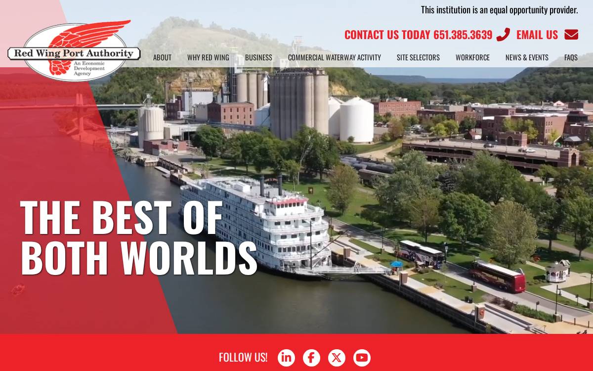 Red Wing Port Authority website preview