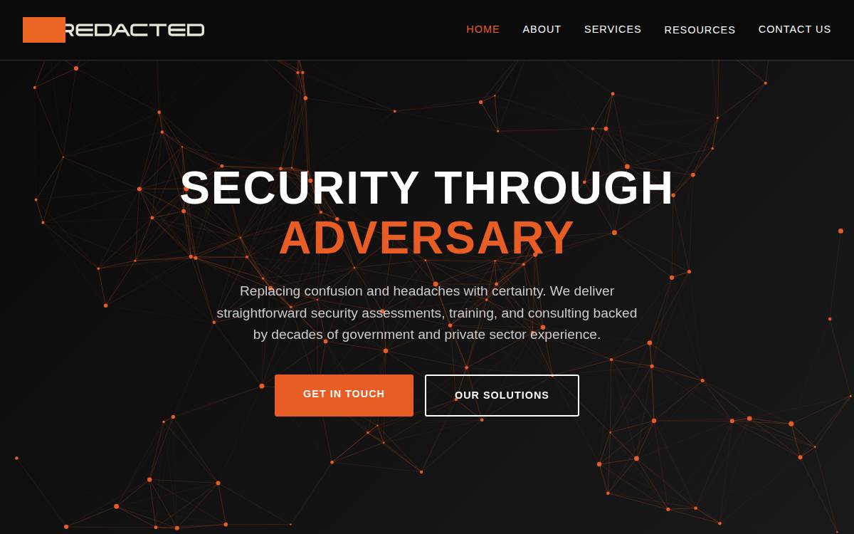 Redacted Information Security website preview