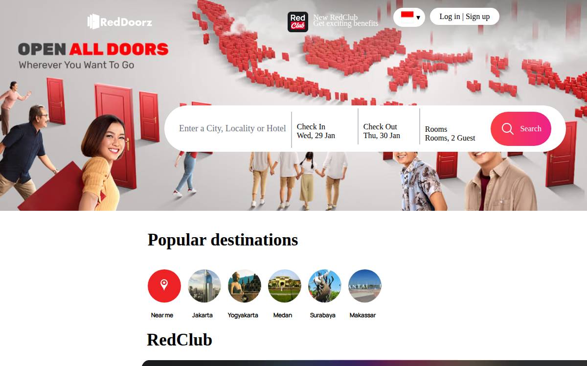 Reddoorz website preview