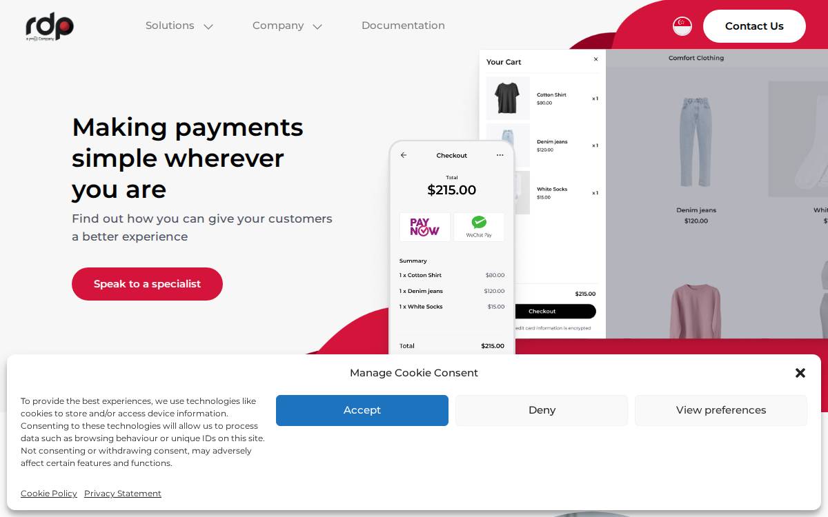 Red Dot Payment website preview