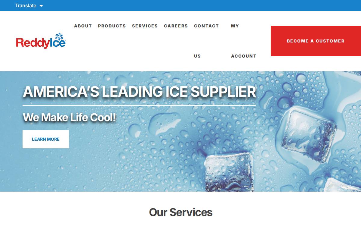 Reddy Ice website preview