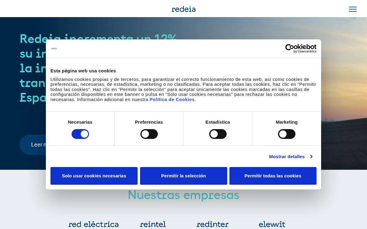 Redeia website preview