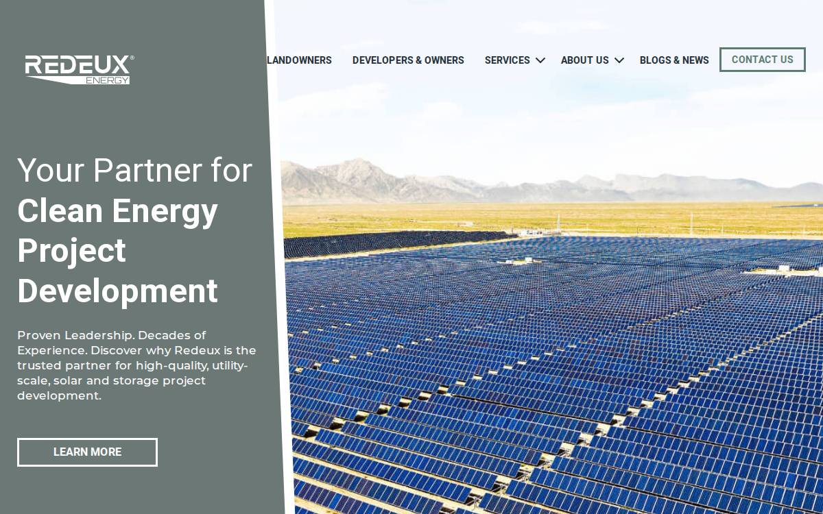 Redeux Energy website preview
