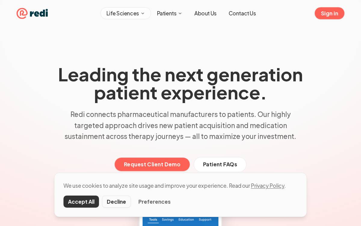 Redi website preview