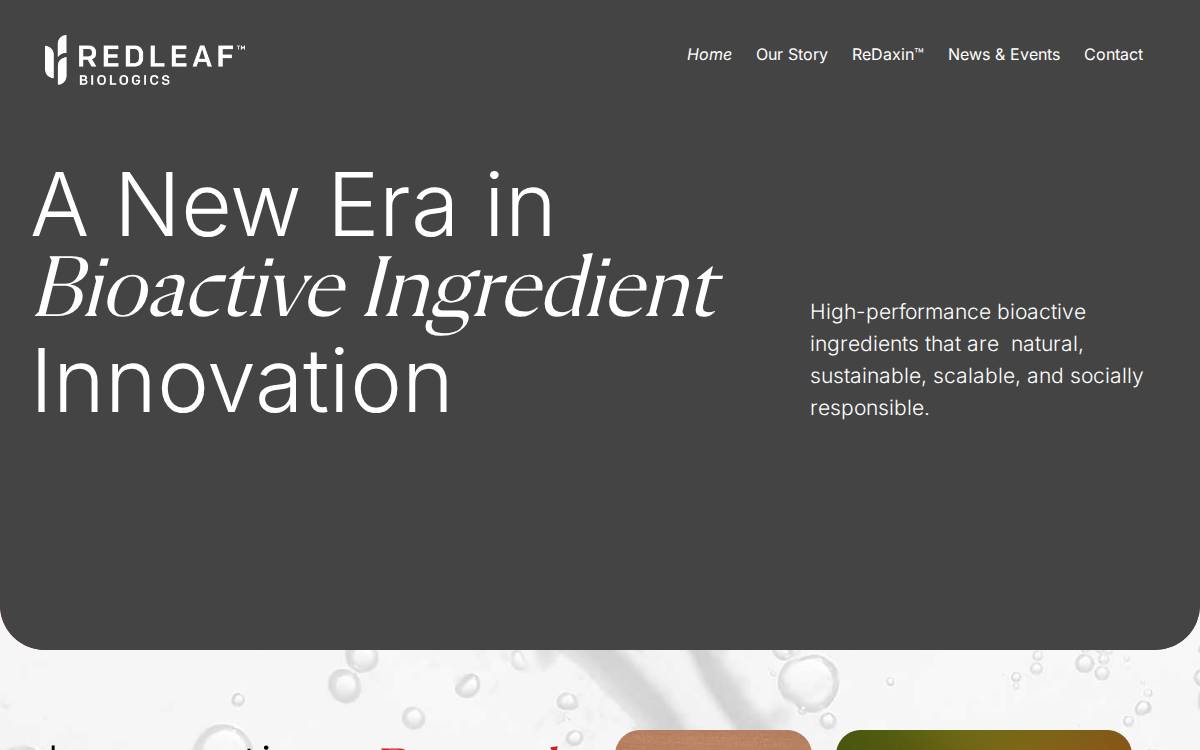 RedLeaf Biologics website preview