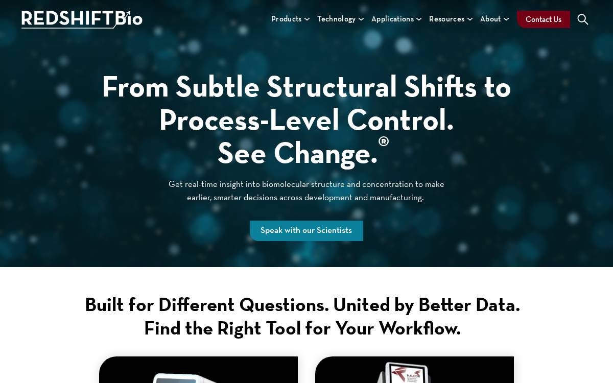 Redshiftbio website preview