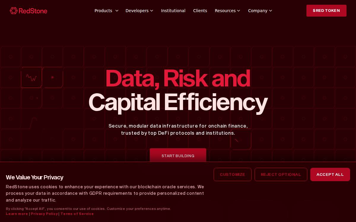 Redstone Finance website preview