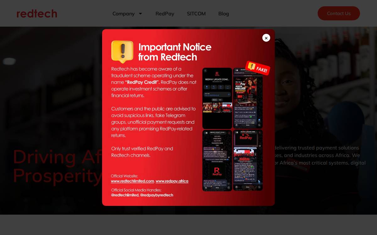 Redtech website preview
