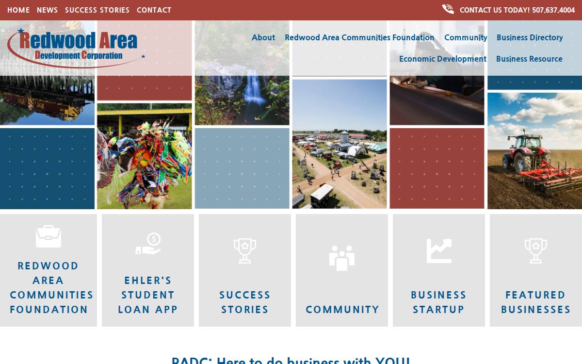 Redwood Area Development website preview