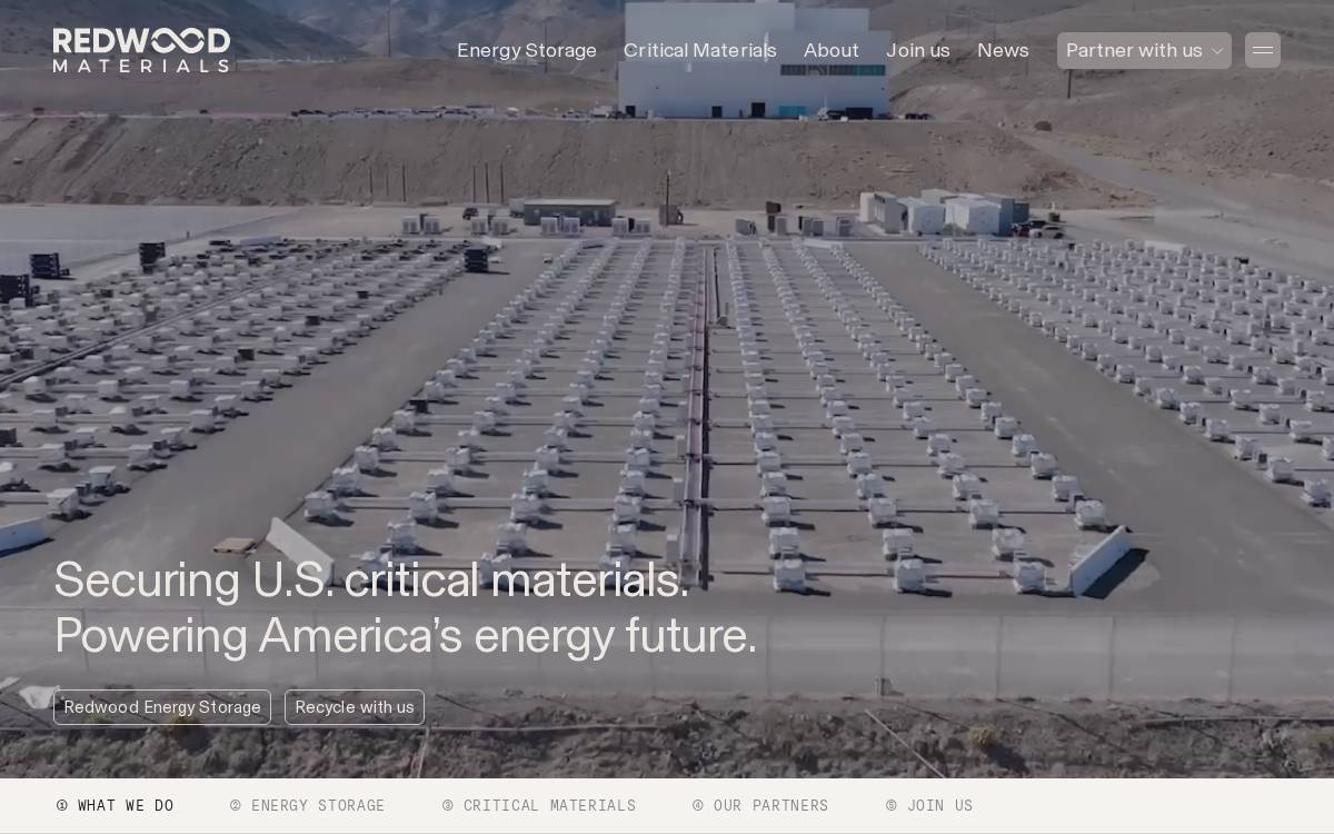 Redwood Materials website preview