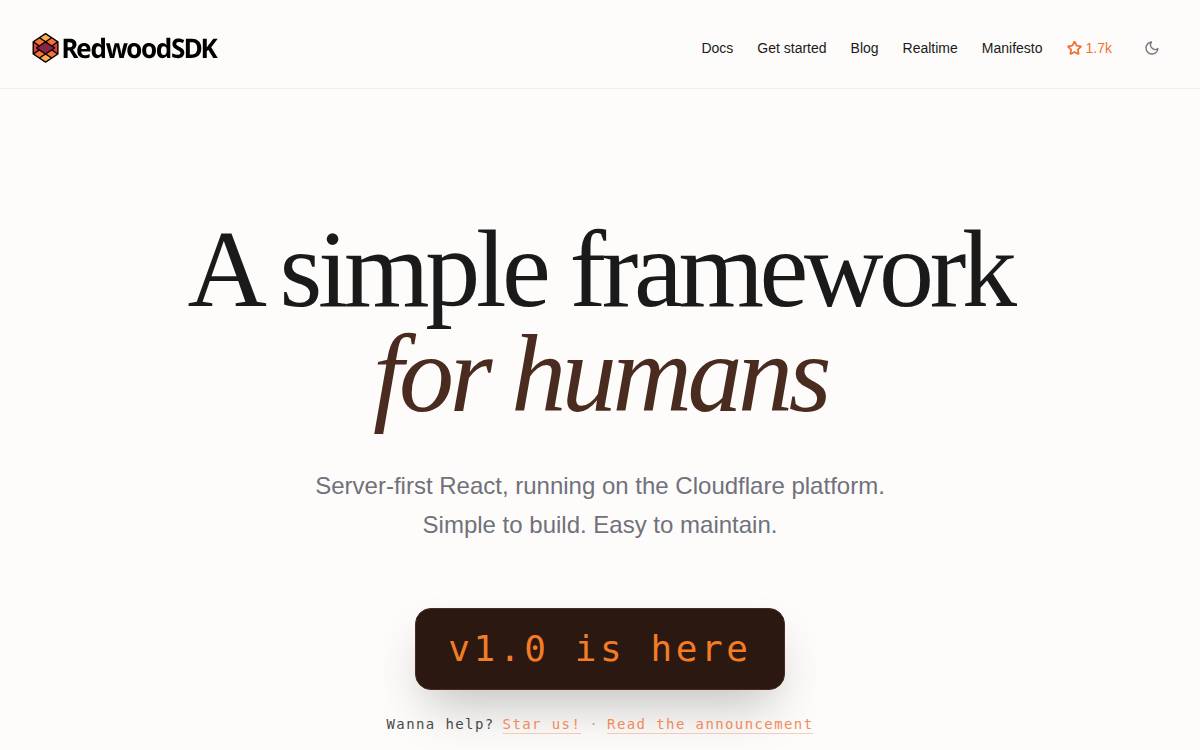 RedwoodJS website preview