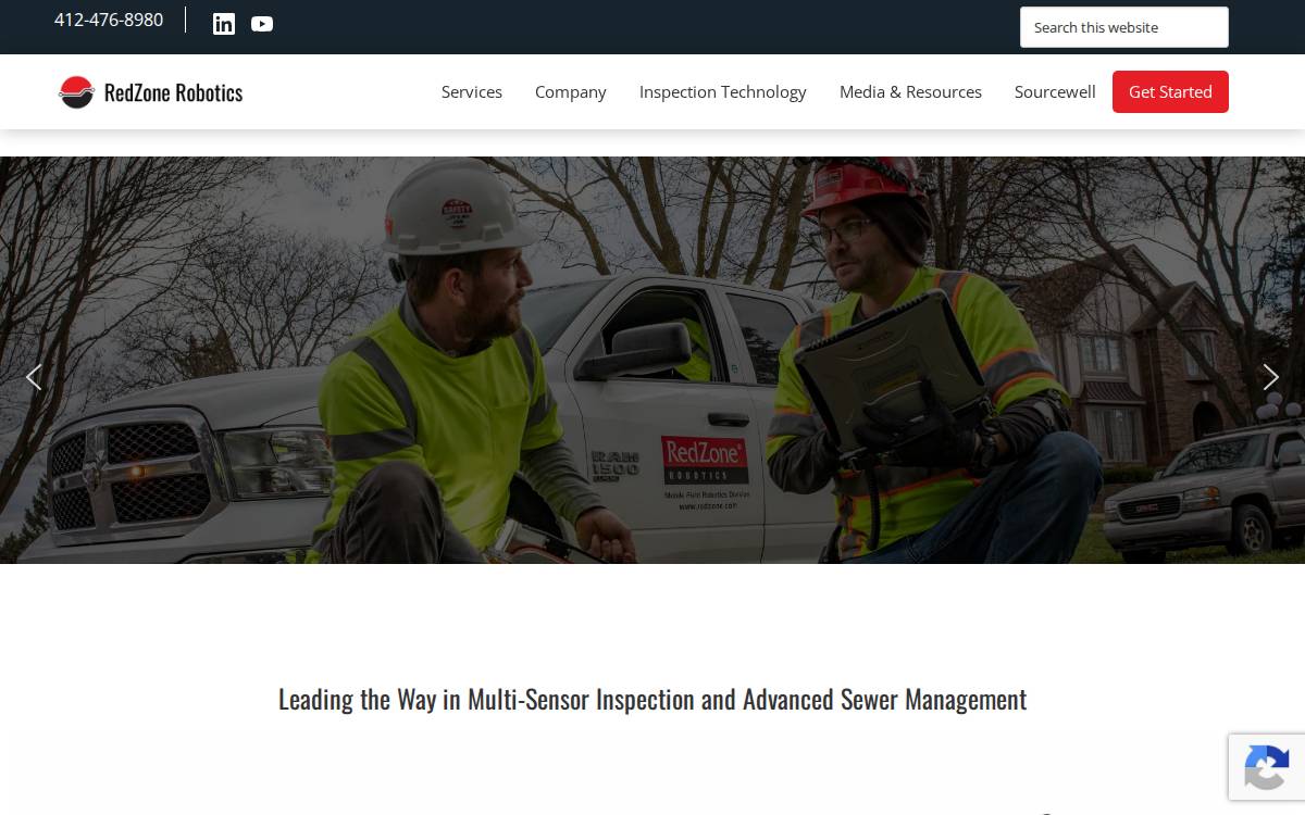 RedZone Robotics website preview