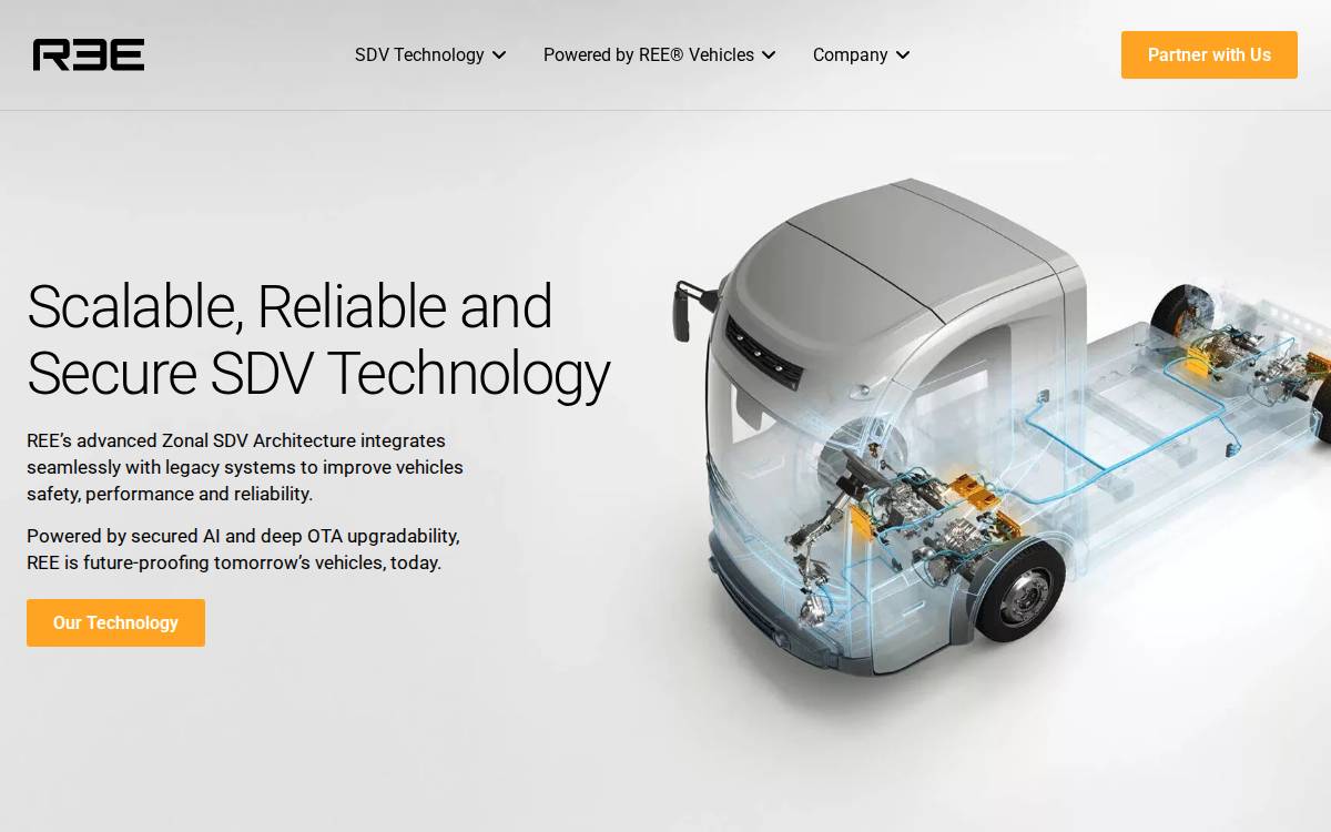 REE Automotive website preview