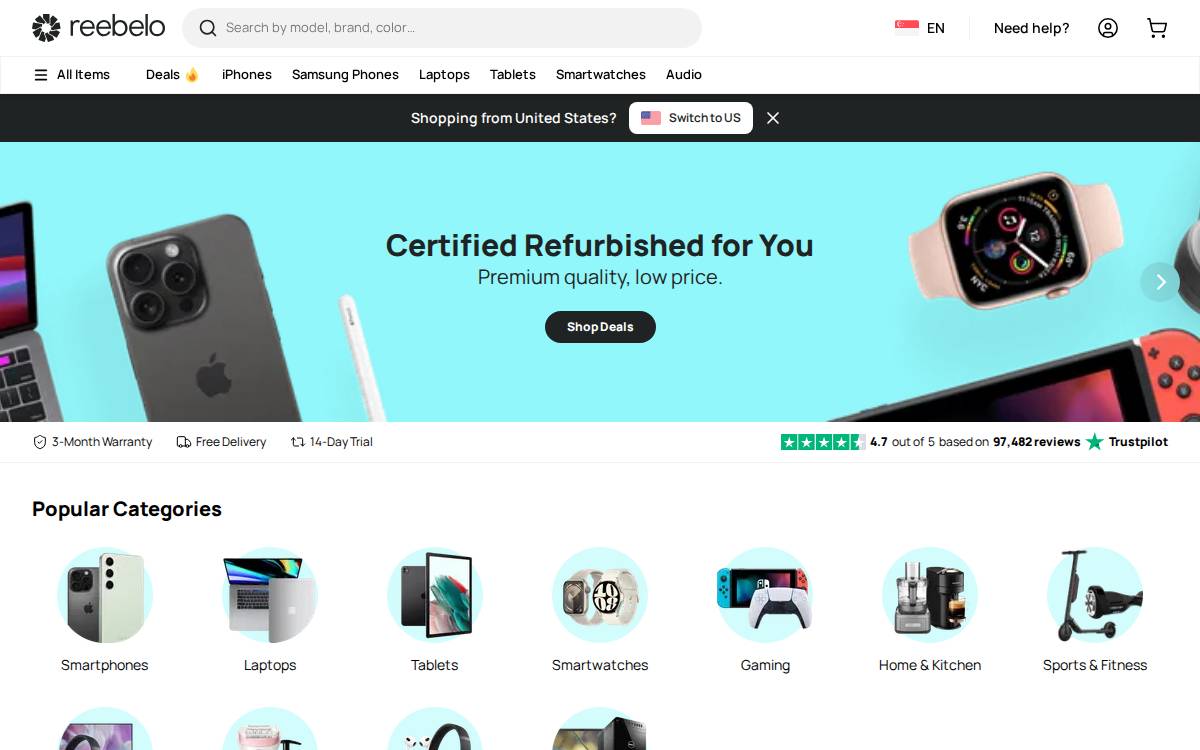 Reebelo website preview