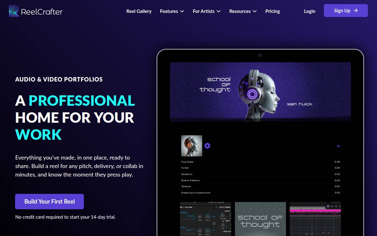 ReelCrafter website preview